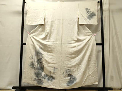 平和屋着物■訪問着　手描き　風景文　正絹　逸品　CABJ6857oy