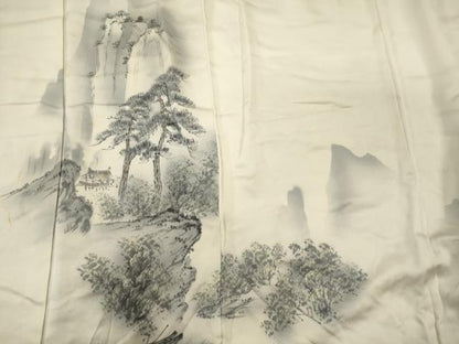 平和屋着物■訪問着　手描き　風景文　正絹　逸品　CABJ6857oy