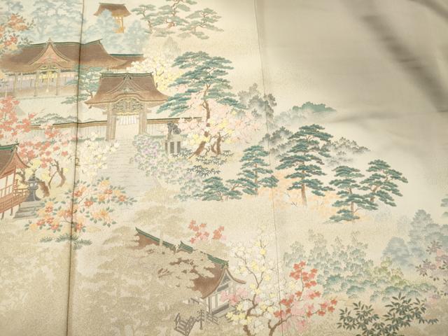 平和屋着物■豪華色留袖　作家物　寿光織　風景花松文　暈し染め　金糸　正絹　逸品　CABJ6836oy