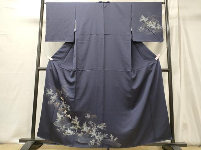 平和屋着物■訪問着　人物松葉花文　暈し染め　金銀彩　正絹　逸品　未使用　CABJ6859oy