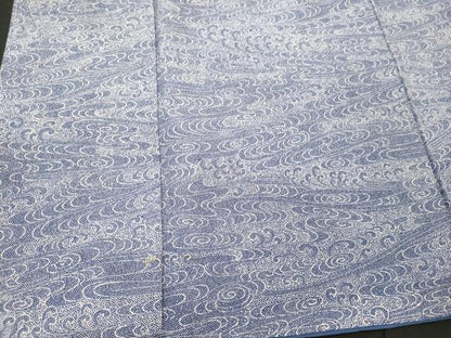 平和屋着物■上質な小紋　立波文　正絹　逸品　未使用　CABJ6823oy