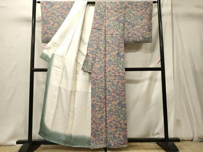 平和屋着物■上質な小紋　流水花松文　正絹　逸品　未使用　CABJ6838oy