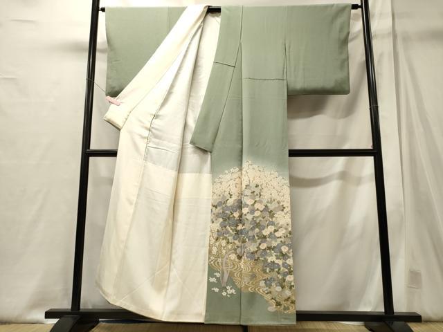 平和屋着物■豪華色留袖　流水花文　暈し染め　金彩　正絹　逸品　CABJ6851oy