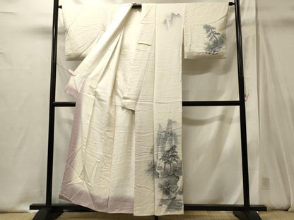 平和屋着物■訪問着　手描き　風景文　正絹　逸品　CABJ6857oy