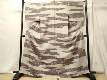 平和屋着物■訪問着　刺繍　立波草花文　金糸　正絹　逸品　未使用　CABJ6830oy