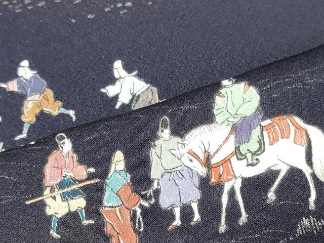 平和屋着物■訪問着　人物松葉花文　暈し染め　金銀彩　正絹　逸品　未使用　CABJ6859oy