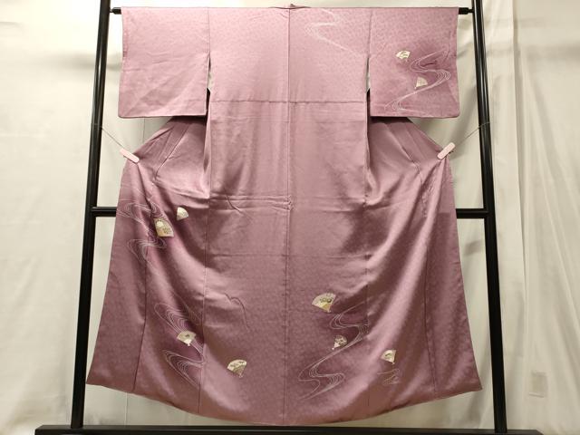 平和屋着物■訪問着　流線扇面花文　暈し染め　金彩　正絹　逸品　CABJ6850oy
