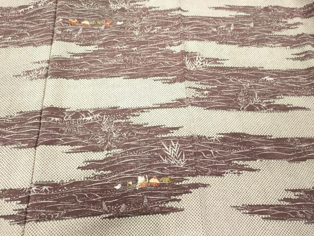 平和屋着物■訪問着　刺繍　立波草花文　金糸　正絹　逸品　未使用　CABJ6830oy