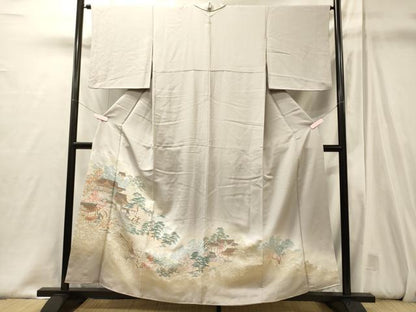 平和屋着物■豪華色留袖　作家物　寿光織　風景花松文　暈し染め　金糸　正絹　逸品　CABJ6836oy