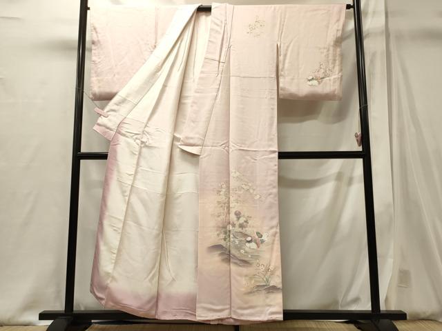 平和屋着物■訪問着　流水花鳥文　暈し染め　正絹　逸品　CABJ6829oy