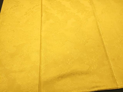 平和屋着物■上質な色無地　花唐草地紋　山吹色　正絹　逸品　CABJ6832oy