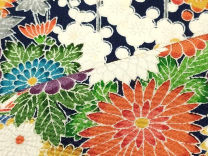 平和屋着物■上質な小紋　草花文　藤花房　正絹　逸品　CABJ6835oy