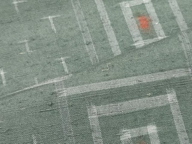 平和屋着物■上質な紬　幾何学文　正絹　逸品　CABJ6821oy