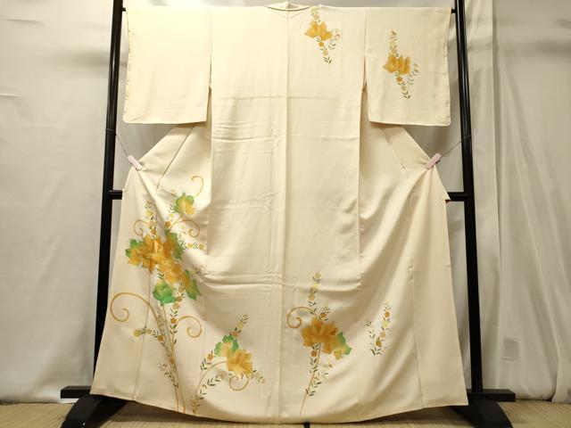 平和屋着物■訪問着　草花文　暈し染め　金彩　正絹　逸品　CABJ6841oy