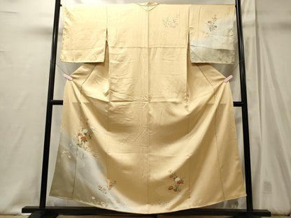 平和屋着物■訪問着　草花文　正絹　逸品　CABJ6839oy