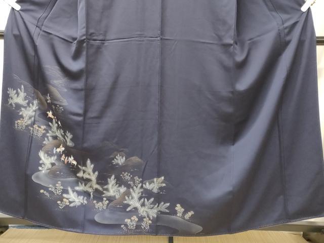 平和屋着物■訪問着　人物松葉花文　暈し染め　金銀彩　正絹　逸品　未使用　CABJ6859oy