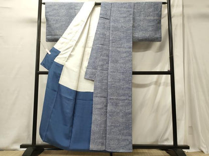 平和屋着物■上質な小紋　立波文　正絹　逸品　未使用　CABJ6823oy