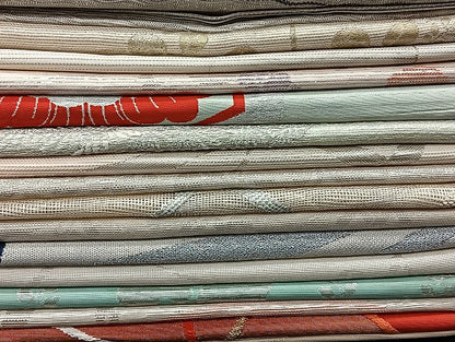 平和屋着物■夏物 袋帯 絽 紗 まとめて 50点 花柄 絽綴れ すくい織 金銀糸 洛陽織物謹製 証紙付き など 未使用品あり 全て正絹 mmm1265