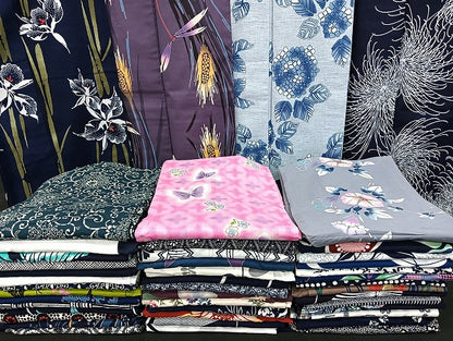 平和屋着物■浴衣 まとめて 45点 蝶 蜻蛉 朝顔 紫陽花 乱菊 花柄 注染 暈し染め 金彩 など 着用可能多数 未使用品あり mmm1267