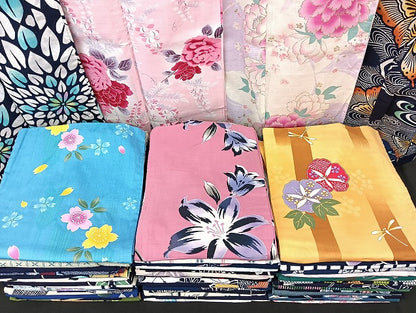 平和屋着物■浴衣 まとめて 45点 蝶 蜻蛉 朝顔 花柄 ラメ 綿紅梅 絹紅梅 注染 暈し染め など 着用可能多数 未使用品あり mmm1269