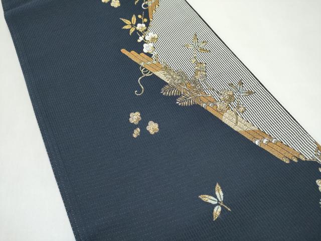 平和屋着物●六通柄袋帯　松竹梅　金糸　正絹　逸品　CABJ8440hy