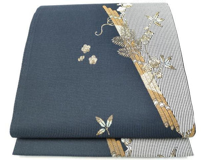 平和屋着物●六通柄袋帯　松竹梅　金糸　正絹　逸品　CABJ8440hy