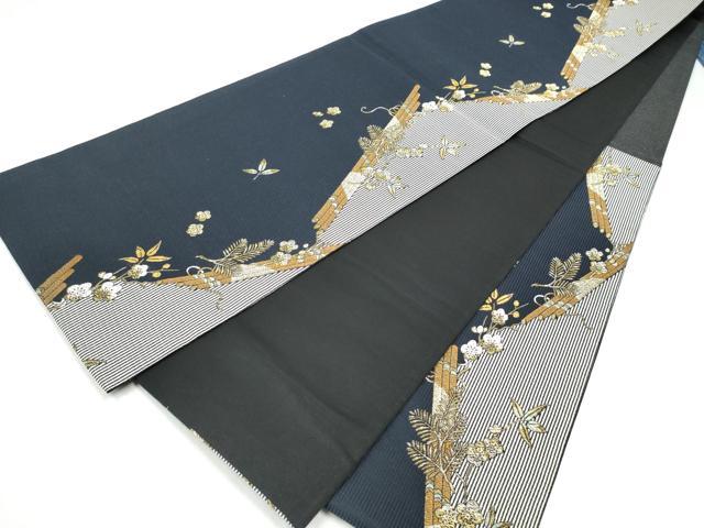 平和屋着物●六通柄袋帯　松竹梅　金糸　正絹　逸品　CABJ8440hy