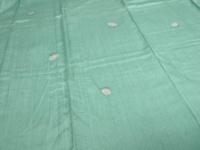 平和屋着物▽上質な紬　単衣　絞り　舞葉文　正絹　逸品　DABI1148sf