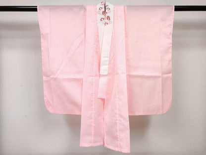 平和屋着物[]七五三　女の子　３歳　祝着　三つ身　長襦袢(単衣)・被布・草履・小物セット　鞠花文　暈し染め　金彩　箱付き　DABG3152ma