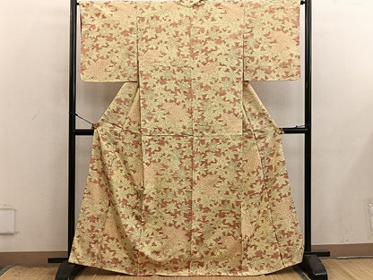 平和屋着物■上質な紬　楓文　正絹　逸品　BAAX8613mz