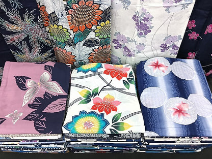 平和屋着物■浴衣 まとめて 45点 金魚 蝶 向日葵 花柄 ラメ 綿紅梅 絹紅梅 注染 暈し染め など 着用可能多数 未使用品あり mmm1271