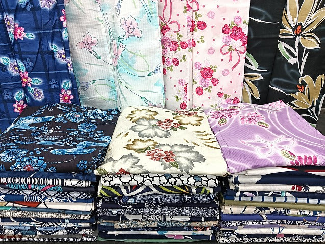 平和屋着物■浴衣 まとめて 45点 蝶 紫陽花 薔薇 花柄 綿紅梅 暈し染め など 着用可能多数 未使用品あり mmm1273