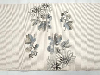 平和屋着物＊夏物　八寸名古屋帯　絽綴れ　作家物　手描き　枝花文　金彩　正絹　逸品　CABJ4690fb