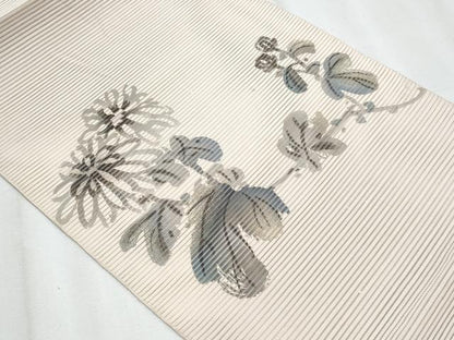 平和屋着物＊夏物　八寸名古屋帯　絽綴れ　作家物　手描き　枝花文　金彩　正絹　逸品　CABJ4690fb