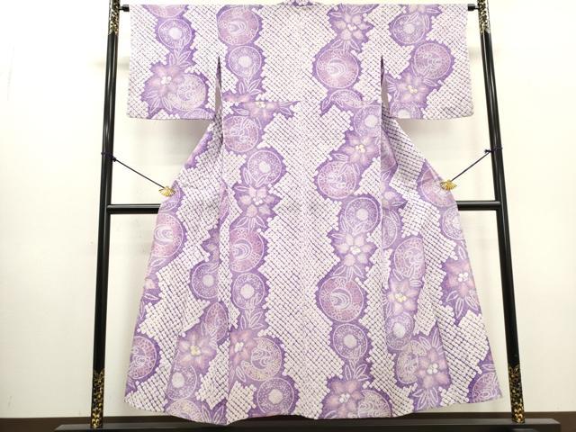 平和屋着物∴夏物　浴衣　有松鳴海絞り　花丸文　綿　逸品　DABI0997cd