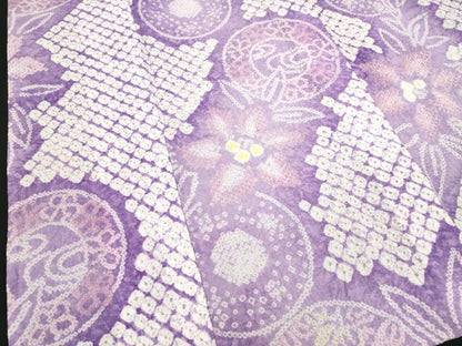 平和屋着物∴夏物　浴衣　有松鳴海絞り　花丸文　綿　逸品　DABI0997cd