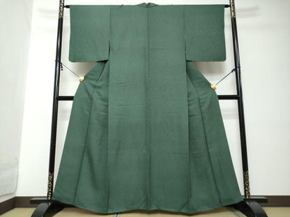 平和屋着物●上質な色無地　洋花地紋　天鵞絨色　正絹　逸品　DABI2185ud