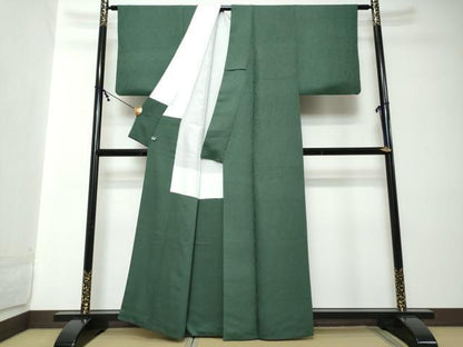 平和屋着物●上質な色無地　洋花地紋　天鵞絨色　正絹　逸品　DABI2185ud