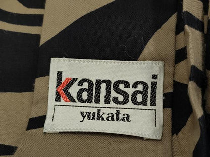 平和屋着物∴世界的ファッションデザイナー　山本寛斎　kansaiブランド　男性　夏物　浴衣　注染　抽象文　綿　逸品　CABJ2613ze