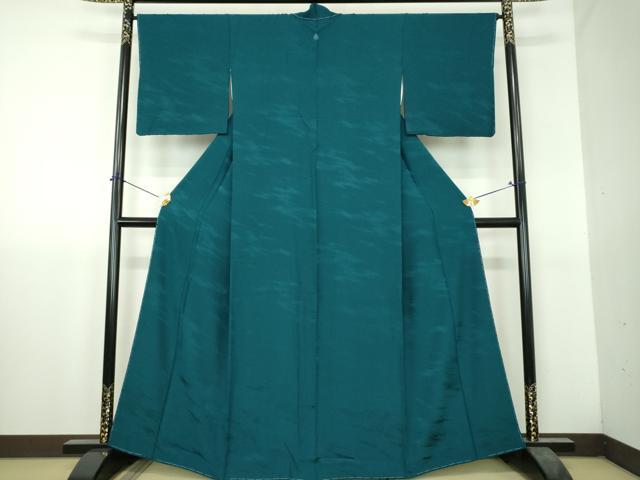 平和屋着物●上質な色無地　霞地紋　高麗納戸色　やまと誂製　正絹　逸品　未使用　DABH9741ps