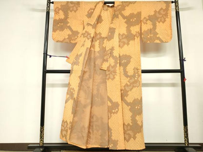 平和屋着物∴夏物　浴衣　有松鳴海絞り　草花文　綿　逸品　DABI3080cd