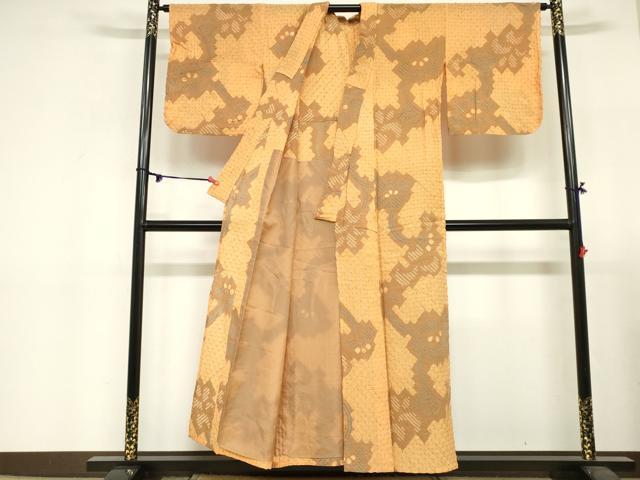 平和屋着物∴夏物　浴衣　有松鳴海絞り　草花文　綿　逸品　DABI3080cd