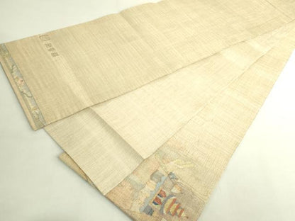 平和屋着物●極上 手織綴れ 山鹿清華 太鼓柄袋帯 船祭図 金銀糸 逸品 DZAB8553kh6