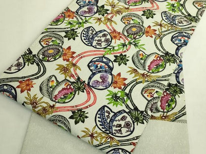 平和屋本店●極上　本場琉球紅型　九寸開き名古屋帯　染さくはら　佐久原俊子　貝合せ　逸品　DZAB8623kh6