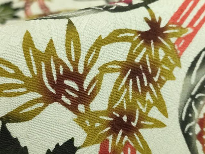 平和屋本店●極上　本場琉球紅型　九寸開き名古屋帯　染さくはら　佐久原俊子　貝合せ　逸品　DZAB8623kh6