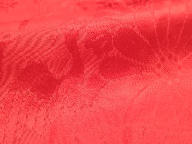 平和屋着物[]長襦袢　女の子　子供　袷　桐花鳥地紋　猩々緋色　DABH5142ea