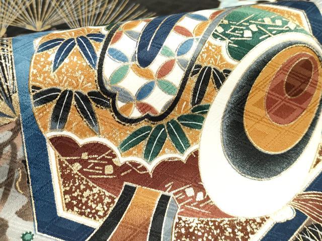 平和屋着物[]お宮参り　男の子　祝着　産着　初着　のしめ　鷹　鷲　兜　立波松文　暈し染め　金彩　未使用　DABH5180ea