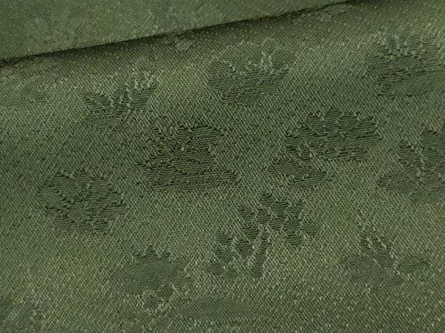 平和屋着物■上質な色無地　草花地紋　麹塵色　正絹　逸品　未使用　CABI6777ou