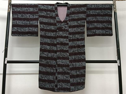 平和屋着物＃道行コート　竜巻絞り　横段文　ロング丈　正絹　逸品　未使用　CABI9556ua