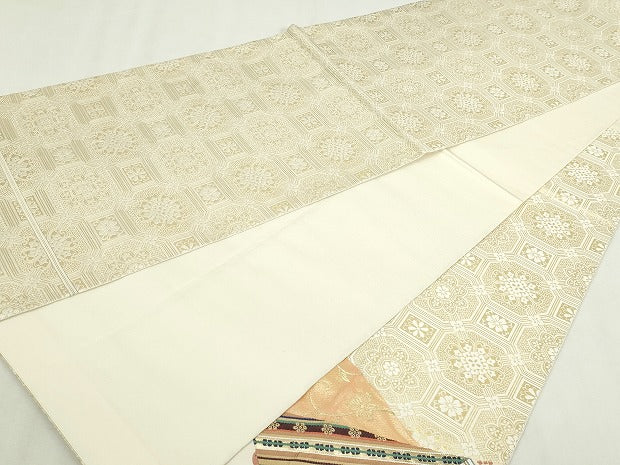 平和屋本店▼太鼓柄袋帯　花唐草文　本金箔　正絹　逸品　DABI1300sf